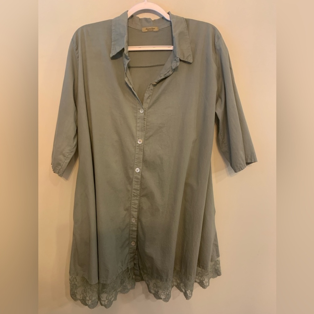 BEYOND CAPRI Made in Italy Dress with Lace Hem
